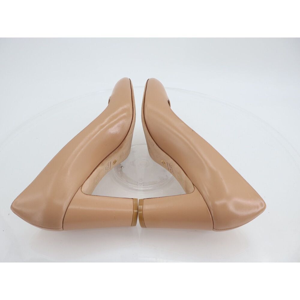 Stuart Weitzman Vida 75 Pump Dune Nude Beige Size 11B Leather Block Heel Career - Picture 9 of 12
